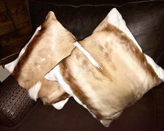 Cowhide throw pillows
