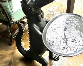 Adorable metal gator butler