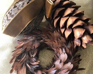 Boxes of unusual Christmas tree ornaments