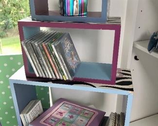 Colorful hanging shelving
