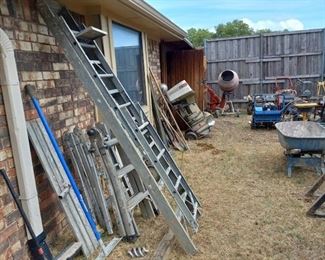 ladders and landscape equipment