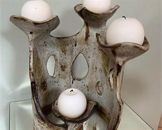 Lot 086
Free Form Art Slab Pottery Candle Holder