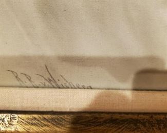 Closeup detail of the signature