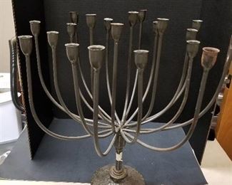 2 candle metal candleabra