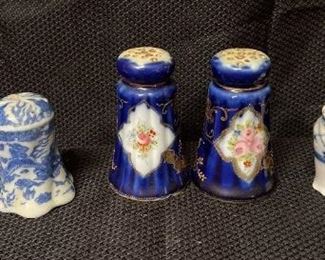 Blue and White Vintage Salt and Pepper Shakers