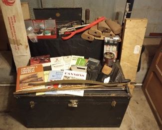 Gun and Ammo Makers Kit, Wooden Stock Templates, Footlocker, Publications, and Gun Cleaning Rods