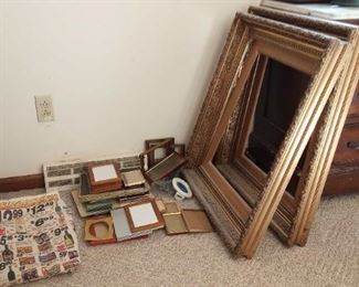 Mystery Lot of Picture Frames and Glass Inserts