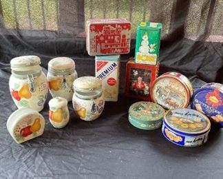 Vintage Tins and Charming Country Cannister Set