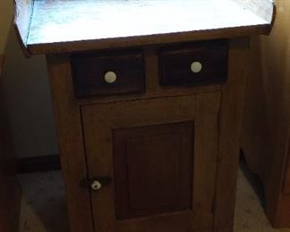 Vintage Wood Side Table Cabinet