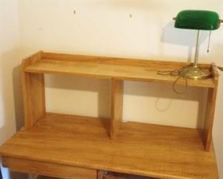 Wooden Work Desk with Lamp