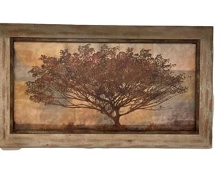 $75 - Large Tree Art Framed SK121-29                                       Description: The earth tones in this artwork are incredibly calming.
Condition: Excellent
Dimensions: 56 in x 32 in
CONTACT US FOR MORE PICTURES. www.GoodbyHello.com                                                         info@GoodbyHello.com                   Local pick up Leesburg, VA.  Contact us for shipper suggestions.