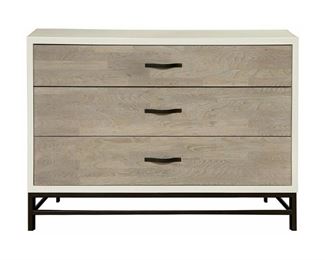 $300 - Three Drawer Universal Curated Spencer Dresser SK121-47                                                                                    Description: The two-toned Spencer Dresser is designed with three large drawers, making this storage essential functionally sound and stylishly distinguished. Originally $1068
Three drawers
Jewelry tray
Cedar bottom in bottom drawer
Metal base
Condition: Excellent
Dimensions:  56W x 18D x 35H

CONTACT US FOR MORE PICTURES. www.GoodbyHello.com                                                         info@GoodbyHello.com         Local pickup only only Leesburg, VA,  Contact us for shipper suggestions.