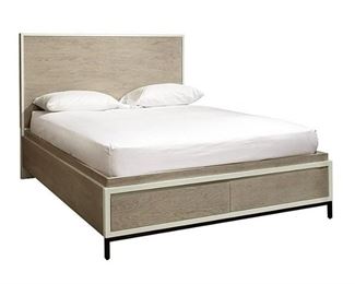$900 - Universal Spencer Curated Storge King Bed SK121-45                                                                                                           Description: The Spencer Storage Bed is casual elegance at its finest, featuring two convenient storage drawers, an inviting two-tone finish, and striking matte black accents. Originally $2245 
Condition: Excellent
Dimensions:  82W x 86D x 52H

CONTACT US FOR MORE PICTURES. www.GoodbyHello.com                                                         info@GoodbyHello.com          Local pickup only only Leesburg, VA,  Contact us for shipper suggestions.