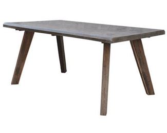 $300 - Ruxon Dining Table Reclaimed Wood w Galvanized Metal Top SK121-37                                                         
Description: The HARP & FINIAL collection was curated with a fashionable, modern customer in mind. Our mantra - DESIGN IS IN THE DETAILS - truly is the foundation for everything we create. Our focus on craftsmanship and quality is equally as important as our commitment to offering trendsetting style. Thoughtful, unexpected details are incorporated into every piece. Although our collection features the latest trends, our items are modern classics, which will stand the test of time.
This dining table is made of Wood and Metal in a Natural Wood finish.  Original Price $838
Condition: Excellent
Dimensions: 35.5"L x 68"W x 31"H
CONTACT US FOR MORE PICTURES. www.GoodbyHello.com                                                         info@GoodbyHello.com                    Local pick up Leesburg, VA.  Contact us for shipper suggestions.