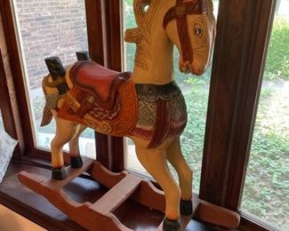 Large wood rocking horse