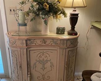 Painted console cabinet