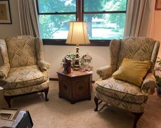 Very attractive designer wing back chairs