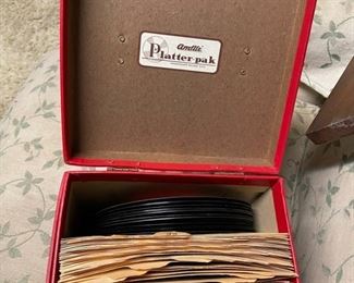 Box full of 45 records