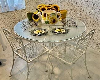 Wrought Iron/Glass Dinette (as is)