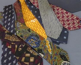 Lots of quality silk ties by well established fashion houses from France, Italy and the US