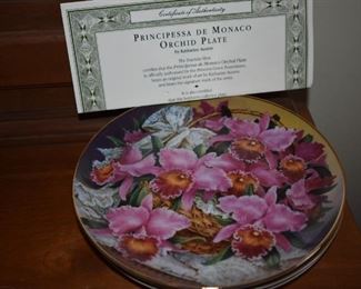 Collectible Franklin Mint Orchid Plate by Katharine Austen