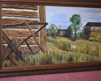 Farm Scene Oil Painting