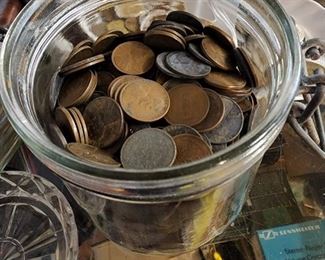 Jar Full of Wheat Pennies