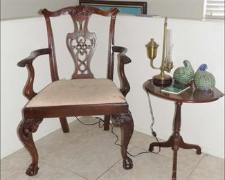 Carved Chippendale Chair (one of 3).  