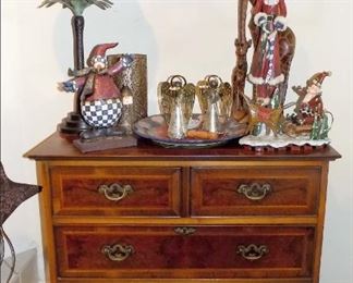 One of a pair of matching Chippendale Style Chests.  Fancy Christmas Decor.