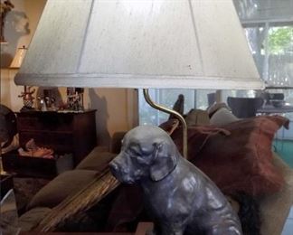 Table lamp with a Labrador Puppy Base