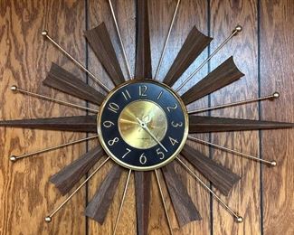 MidCentury Sunburst Wall Clock