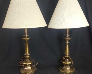 Pair Of Brass Lamps
