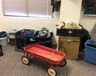 Wagon, camping supplies 