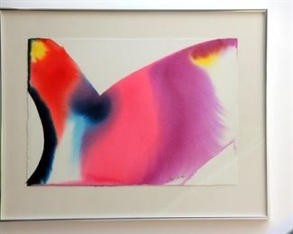 Paul Jenkins Watercolor "Phenomena Thrice Cut"