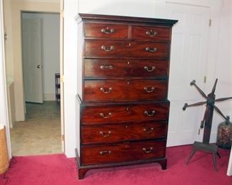18th c. English Mahogany George III Chest on Chest