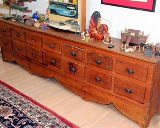 Antique Pine Mail Drawers from Harveysburg Post Office