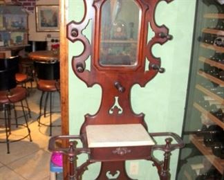 Victorian Marble Top Hall Tree