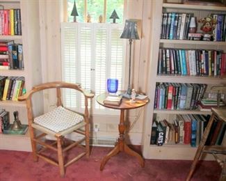 William & Mary Corner Chair ca. 1820, Period Tilt Top Candlestand