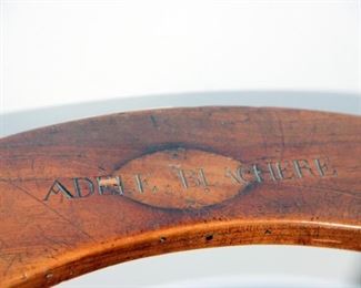 Rare Antique French Prayer Chair “Prie Dieu” with Original Owner’s Name Carved in Top