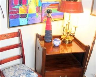 Kittinger Mahogany Chippendale Side Table, African Doll