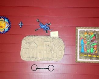 Walli Ortman Sand Sculpture, 1970’s Mexican Folk Art Painting