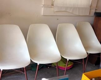4 MCM Style Plastic Chairs