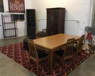 5 Mid Century Dining Room Chairs by Benny Linden design, made in Thailand. Matching teak table with side extensions $3,500