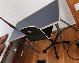 3 desks with chairs