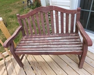 pair benches, on deck