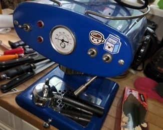 Francis Francis model X1 blue espresso machine (one just sold on ebay for $225)