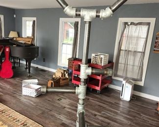 coat rack made of galvanized pipes