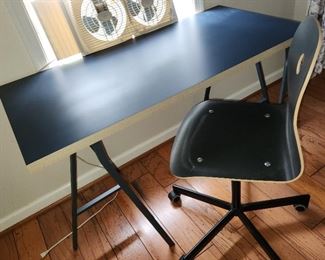 3 desks with chairs