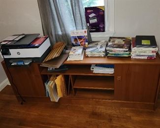 credenza and office supplies