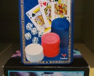Playing cards, poke chips, dice & games